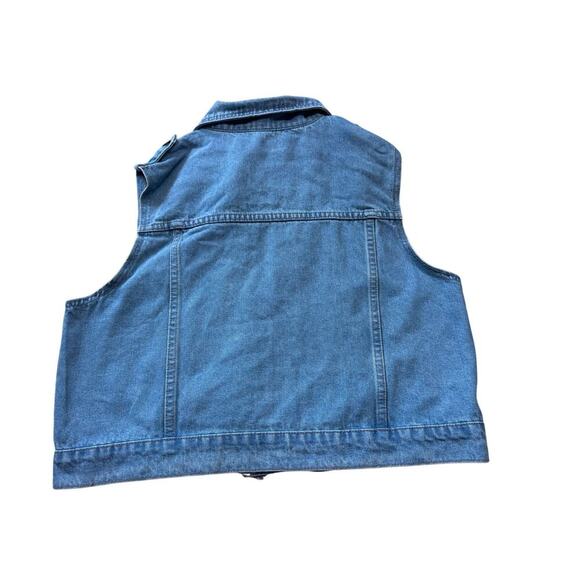 DAZY Vintage Denim Vest size women's Large; broken zipper; Jean Vest - Picture 2 of 10